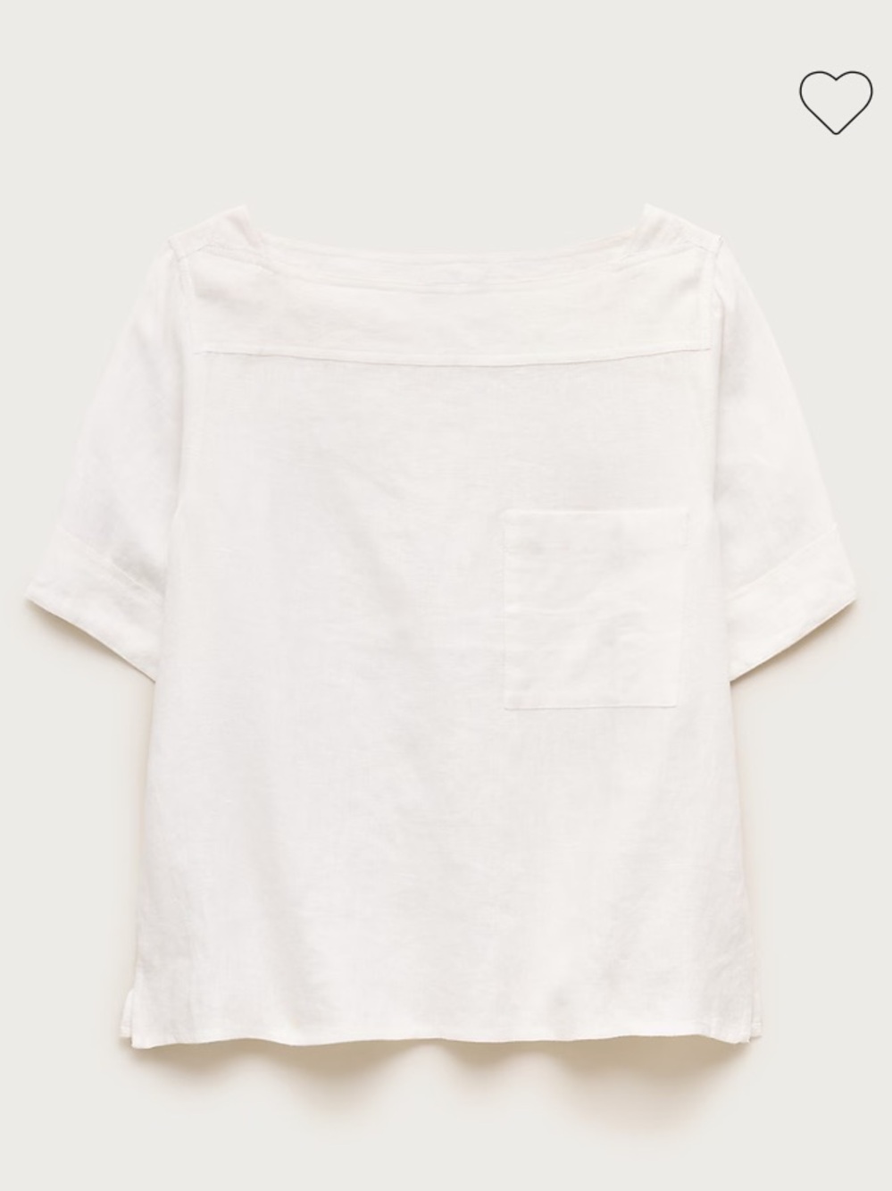 J. Crew Boatneck tee in linen - White Linen Pocket Tee - Picture 5 of 7